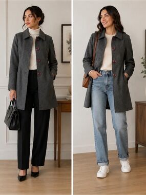 Celine by Champion Button Front Car Coat